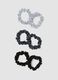 SINCERELY HAIR Small Satin Scrunchies (6 pcs) Black & Grey_1