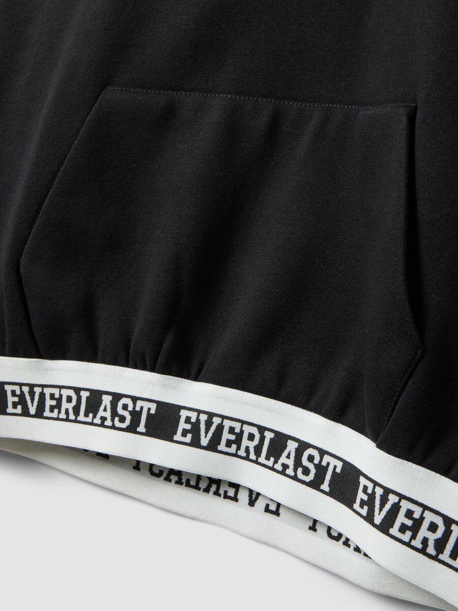 Black cotton-blend hooded sweatshirt_1