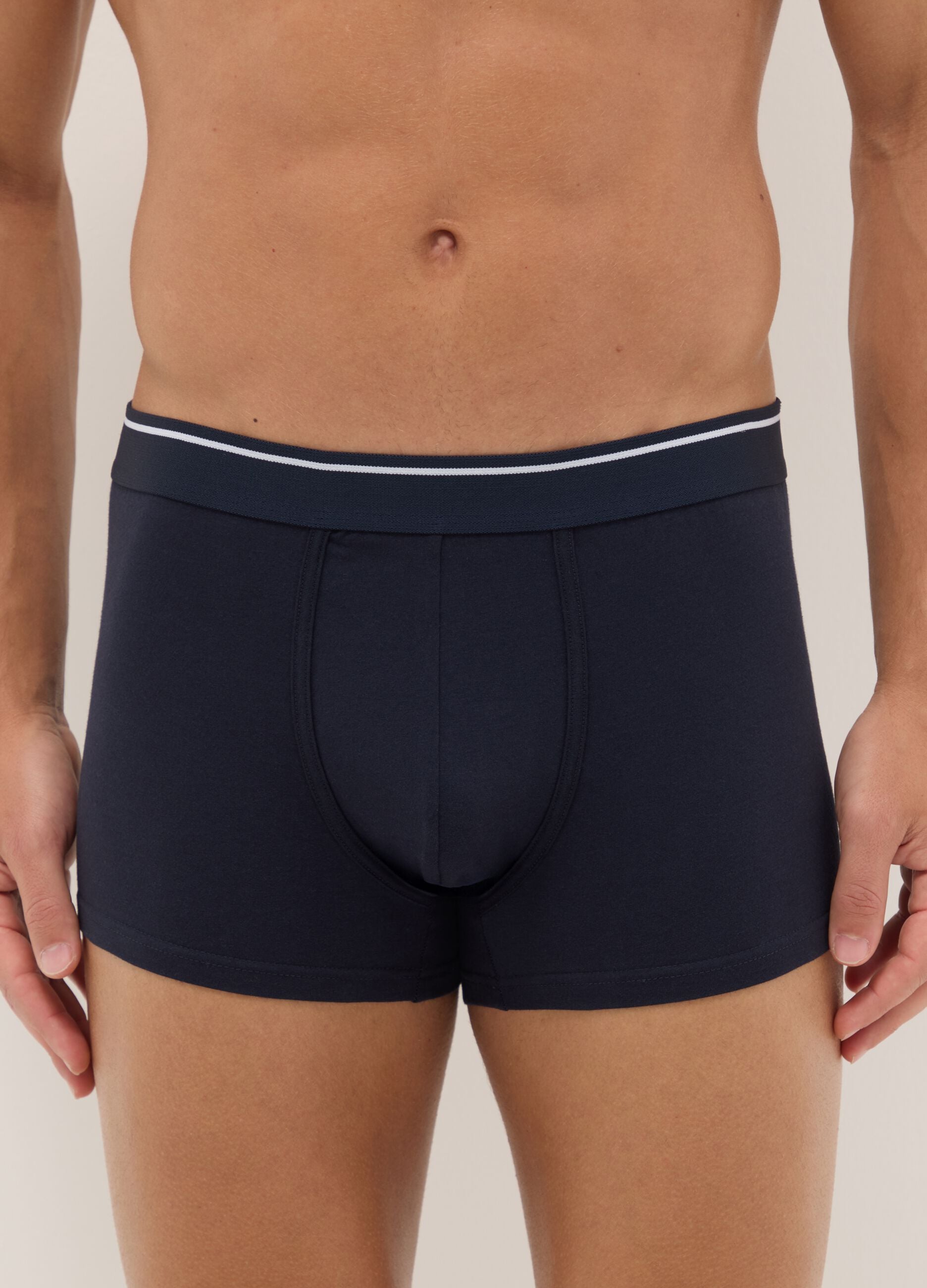Tripack multicolour boxer shorts in stretch cotton, regular fit