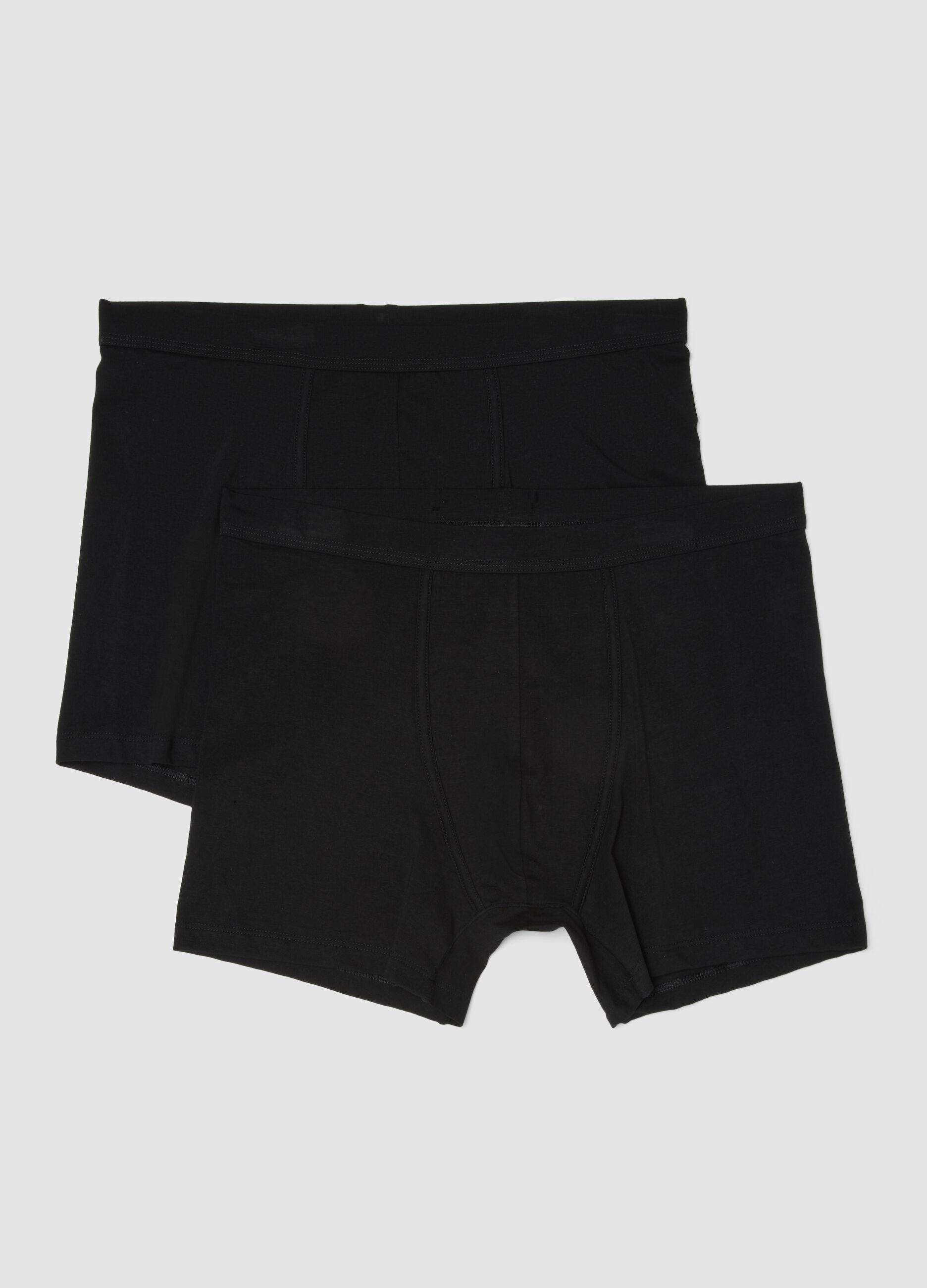 2-pack of black midi boxer briefs in stretch Supima cotton