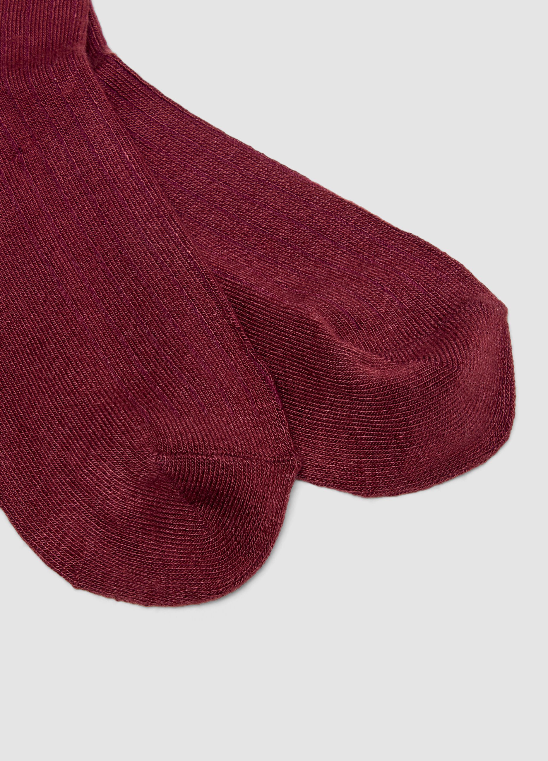 Two-pack of red and white stretch-fabric socks