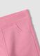 Pink organic stretch-cotton flared trousers for baby girl_3