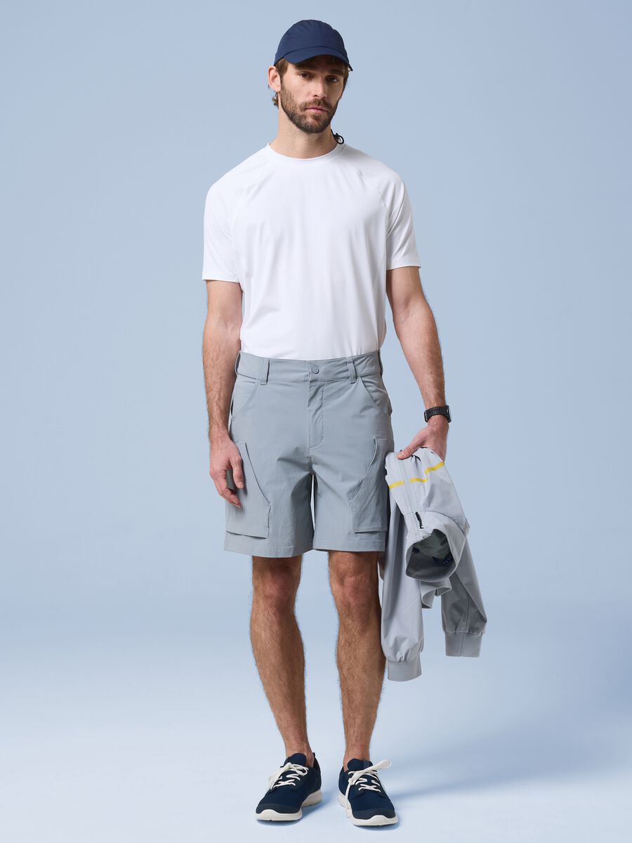 T-shirt bianca in tessuto elasticizzato ALTAVIA SAILING_0