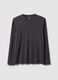 Grey long-sleeve pure cotton regular fit T-shirt_4