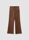 Brown flared trousers in stretch fabric_4