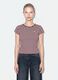 Brown pure cotton crew-neck striped T-shirt_1