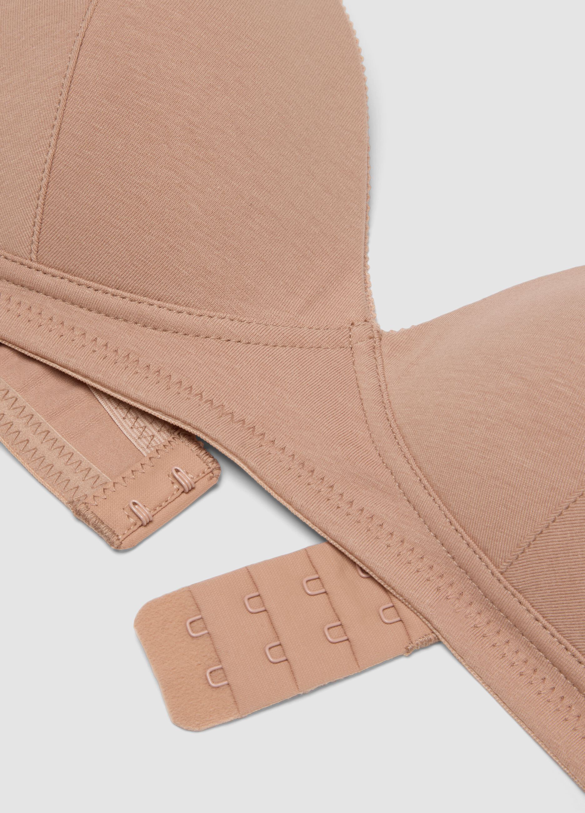 Beige stretch cotton bra with light padding