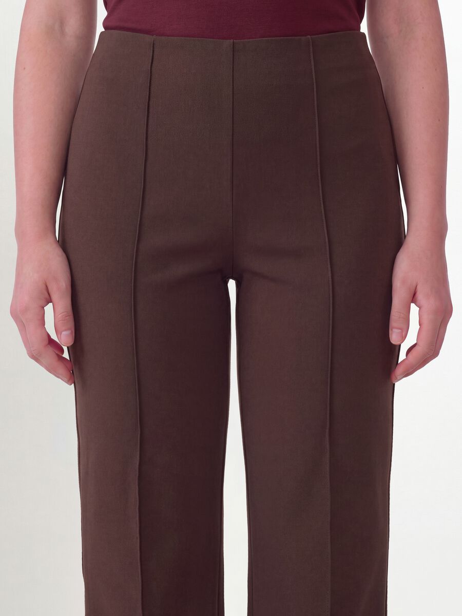 Brown flare trousers in stretch viscose_2