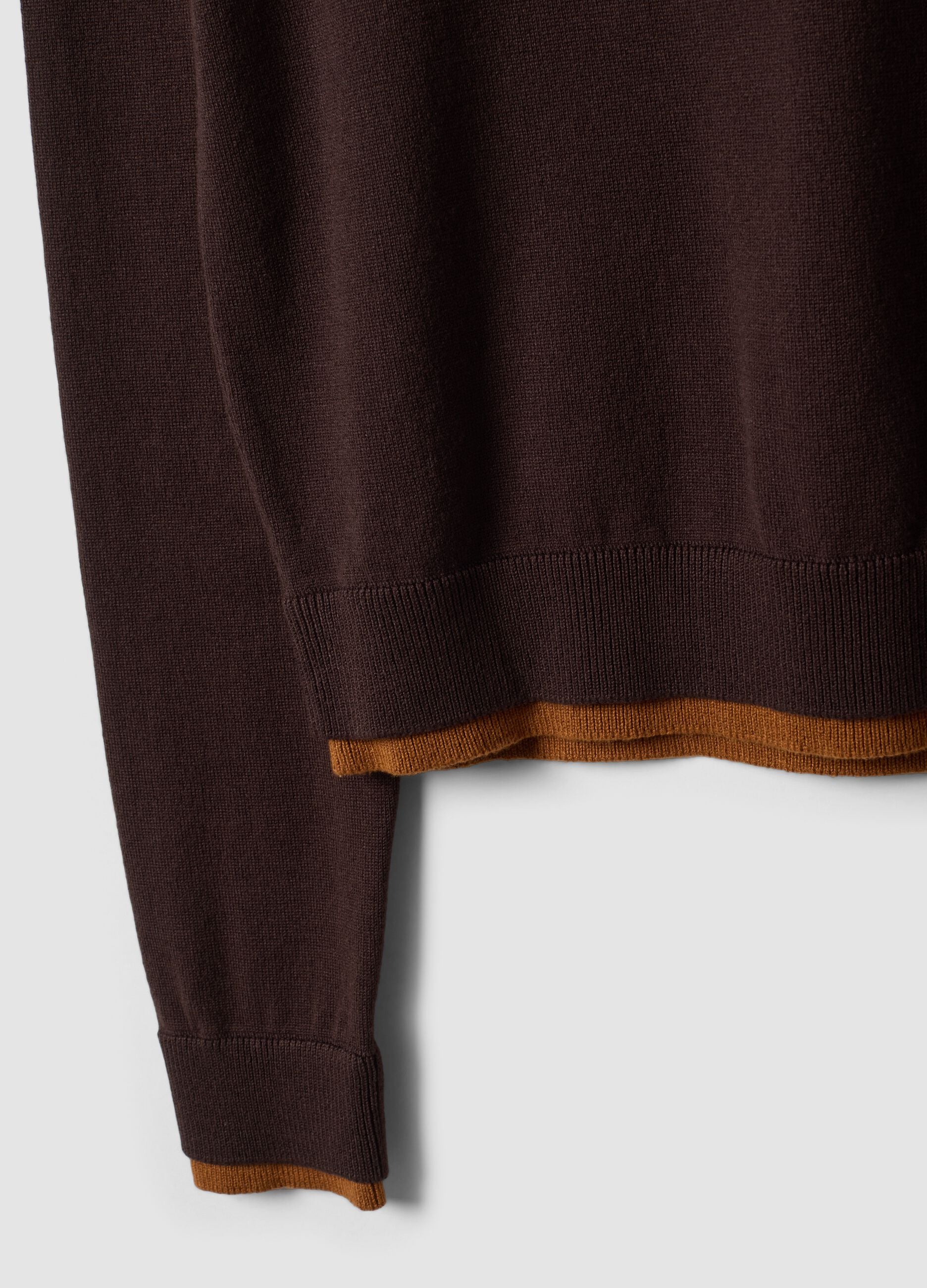 Brown long-sleeved viscose-blend jumper