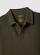 Green short-sleeved cotton blend polo shirt, regular fit_5