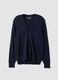 Blue viscose-blend V-neck cardigan, regular fit_0