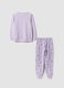Purple pure organic cotton heart-print pyjamas for girls_1