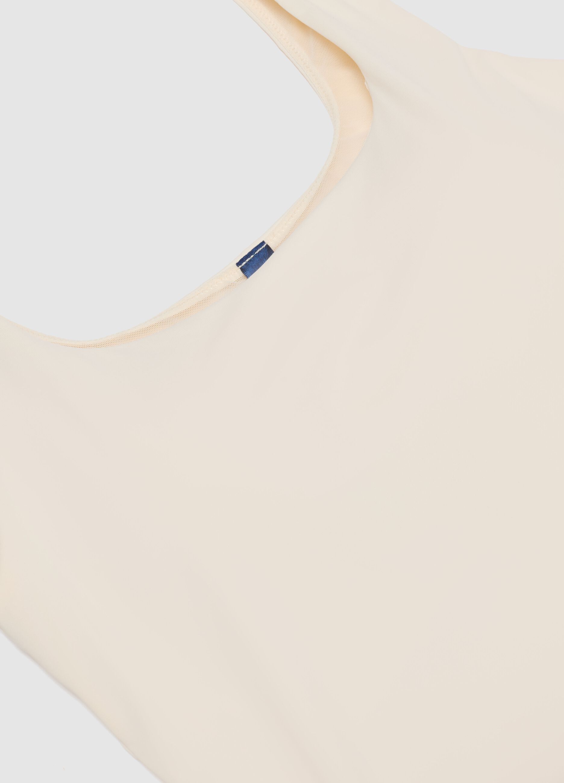 Beige regular fit vest with wide straps