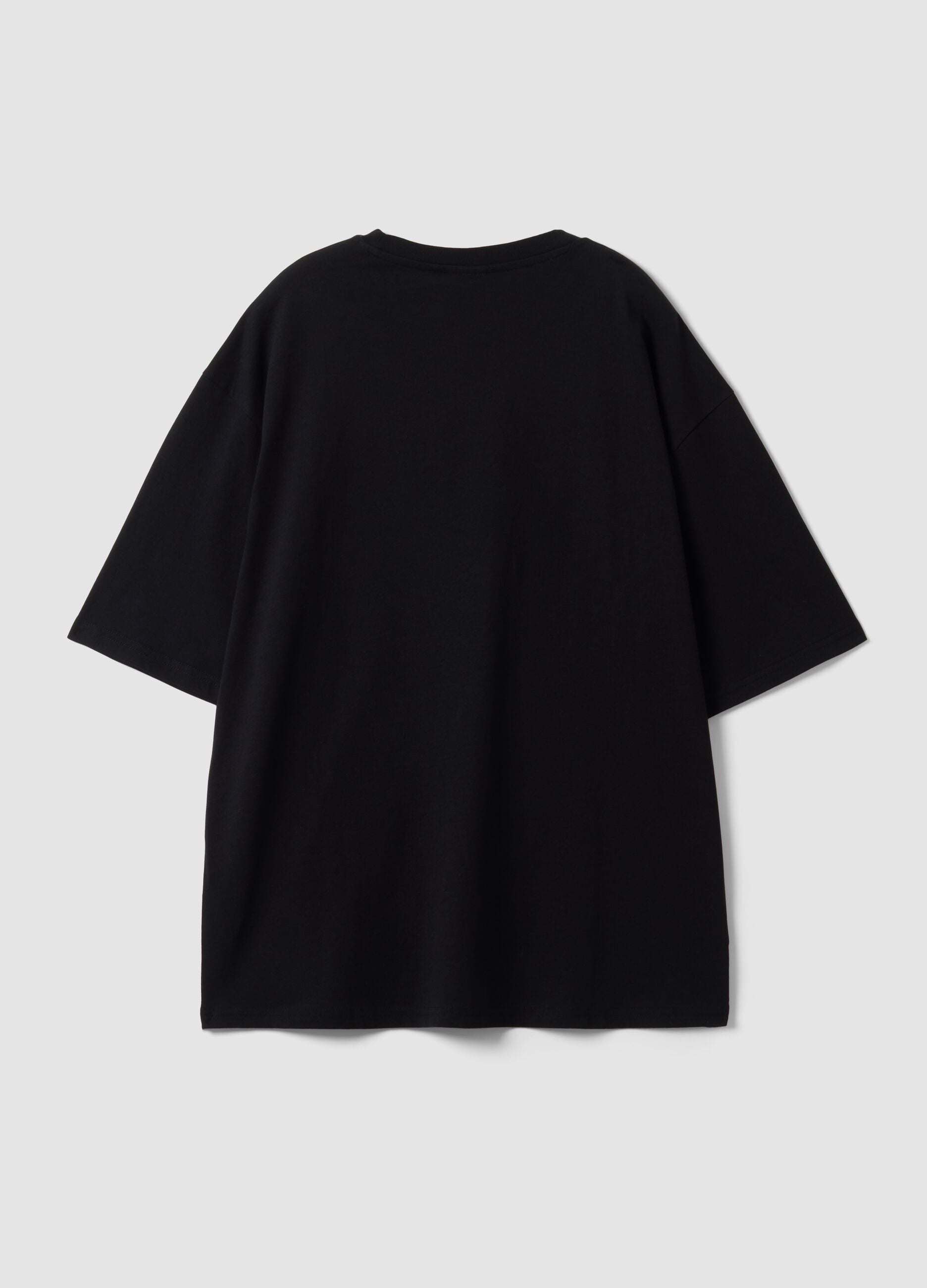 Black pure cotton T-shirt with New York Knicks print