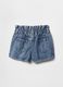 Denim shorts with pleated details for girls_2