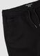 Black stretch-cotton denim joggers with elasticated waistband for boys_1