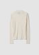 White ribbed Tencel&trade; Lyocell and wool blend T-shirt, regular fit_2