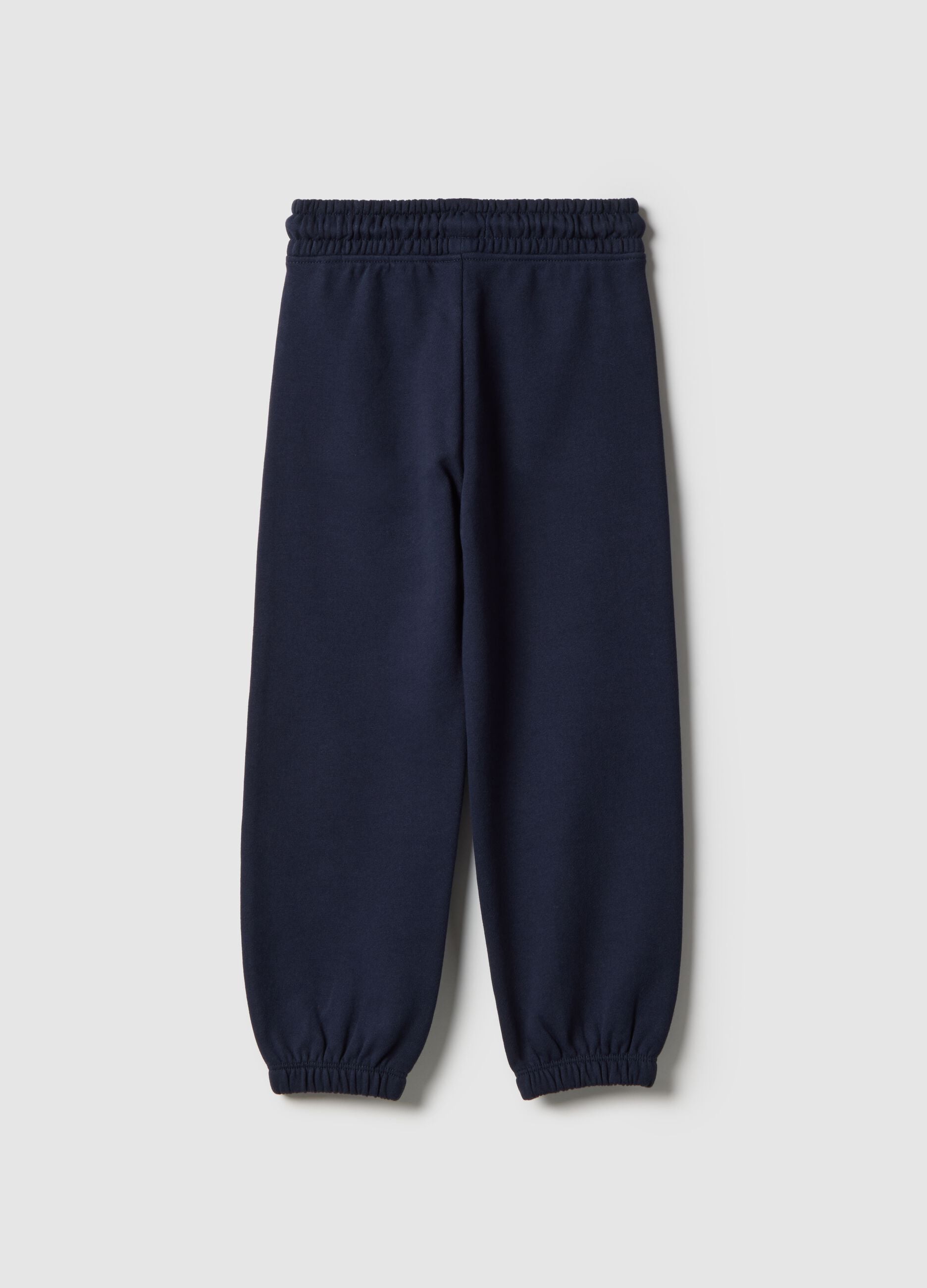 Blue jogger trousers for girls in pure cotton regular fit