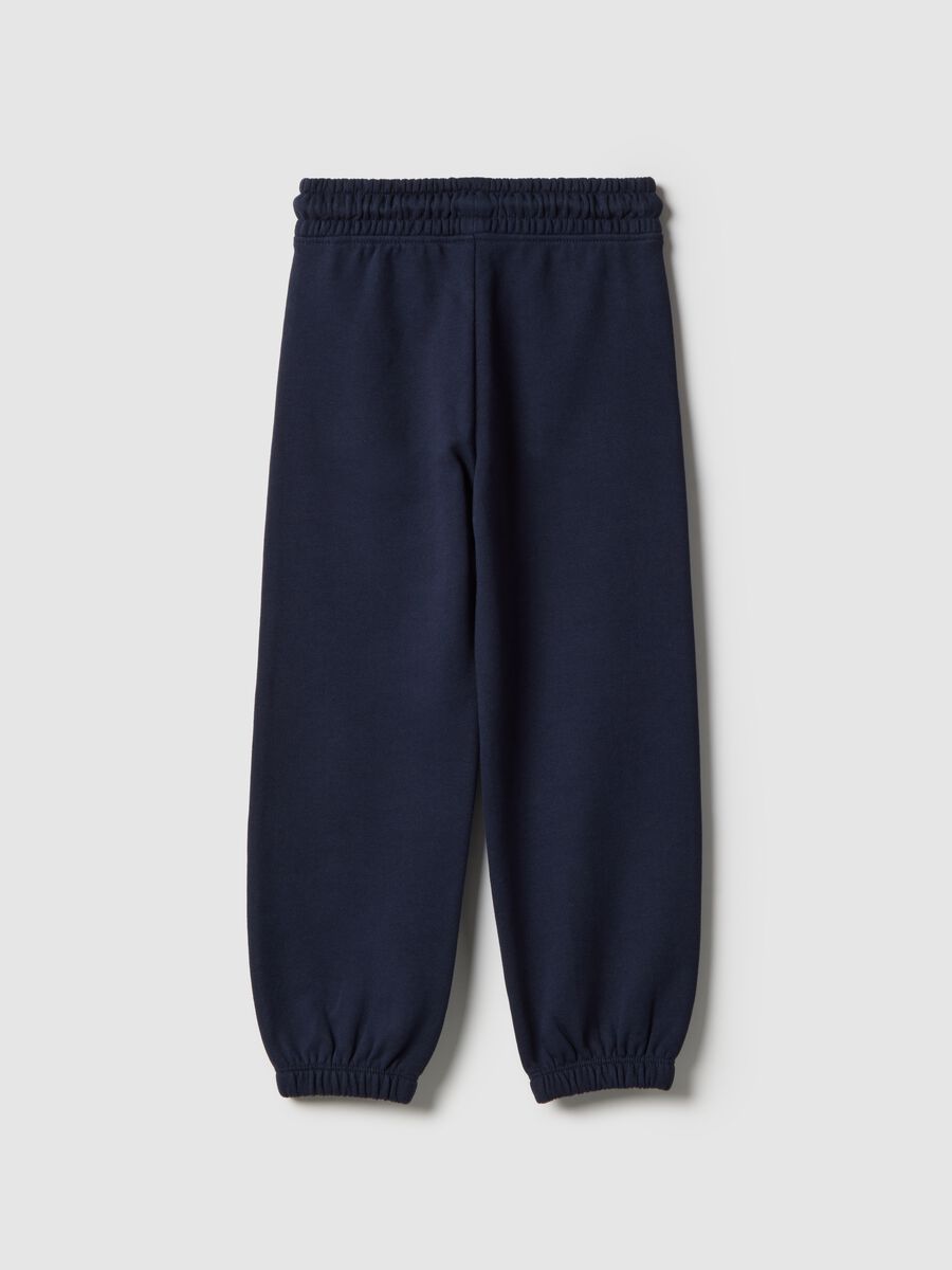 Blue jogger trousers for girls in pure cotton regular fit_1