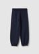 Blue jogger trousers for girls in pure cotton regular fit_1