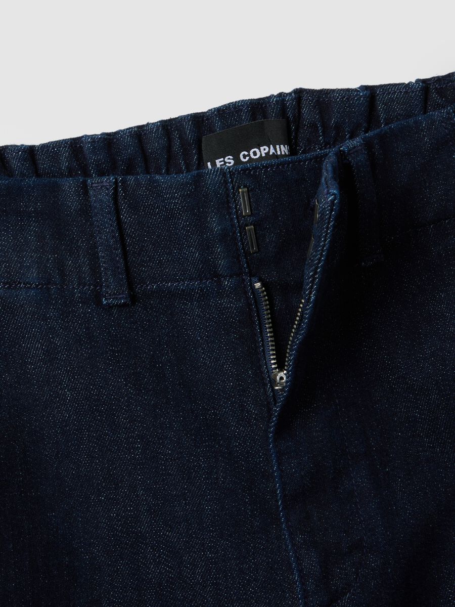 Blue stretch cotton wide leg trousers_5