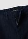 Blue stretch cotton wide leg trousers_5