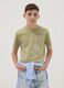 Green short-sleeved T-shirt in 100% organic cotton for boys_0