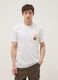 White pure cotton T-shirt with graphic print, regular fit_0
