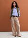 Beige denim wide-leg jeans in pure cotton_0