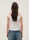 White stretch cotton blouse with buttons and ruffles, regular fit_2