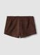 Brown stretch mini shorts with studs_1