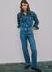 Blue cotton straight fit jeans_0