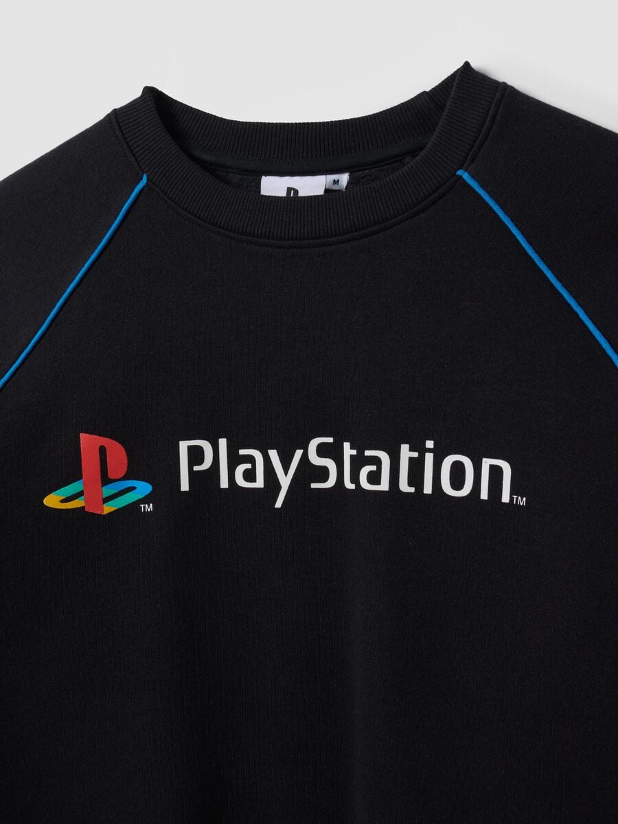 Black cotton-blend sweatshirt with PlayStation print_2