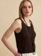 Brown pure cotton crochet tank top_0
