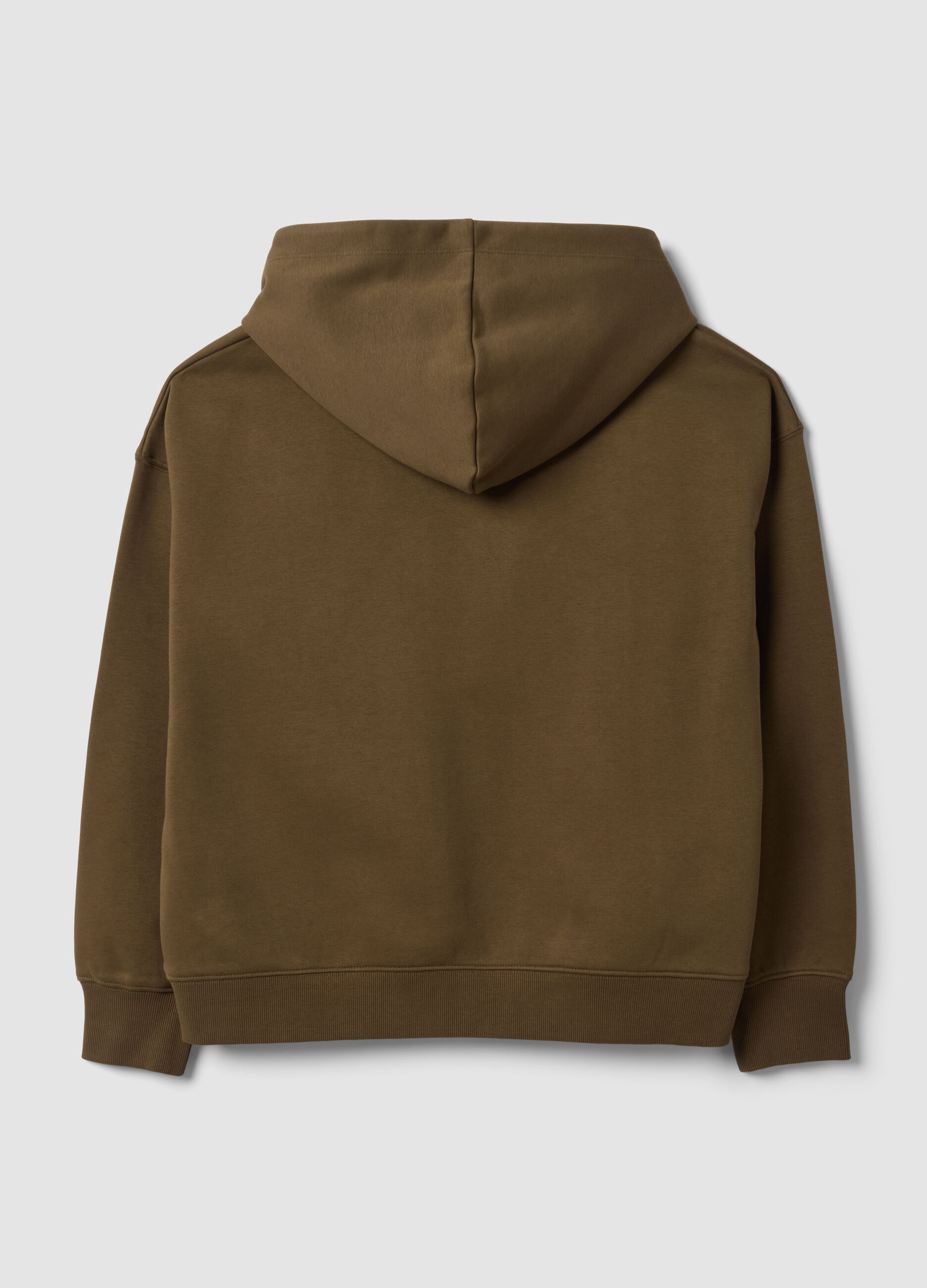 Green cotton-blend hoodie in a regular fit