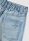 Blue pure cotton denim shorts for girls, regular fit with distressed details_3