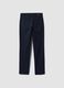 Blue regular-fit stretch cotton twill trousers_2