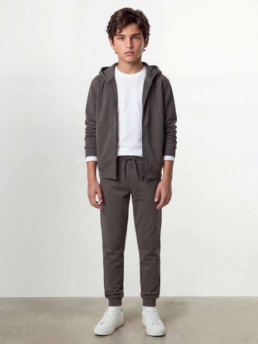 Grey organic cotton jogger trousers_0