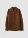 Brown regular-fit shirt with classic collar_0