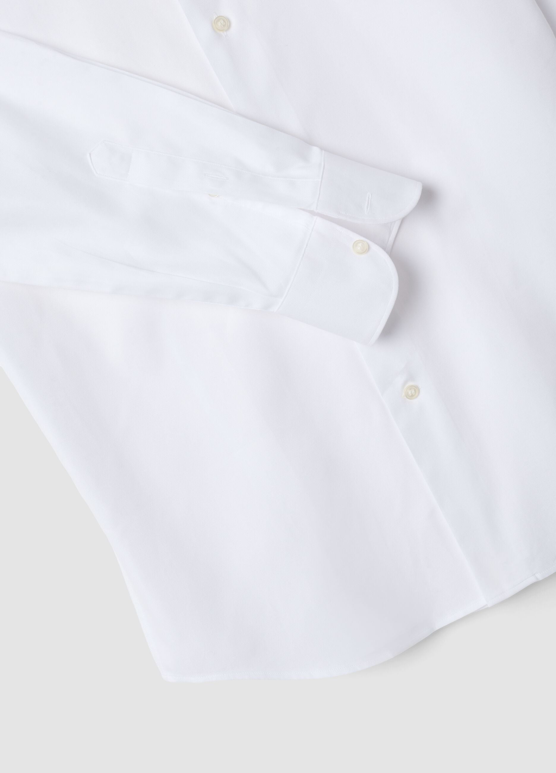 White pure cotton slim-fit shirt
