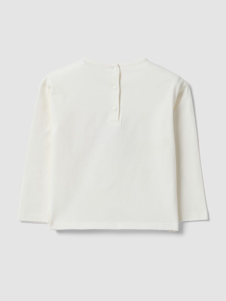 White long-sleeve stretch-cotton T-shirt with Lilo & Stitch print_1
