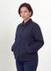 Blue pure cotton jacket with contrast collar, regular fit_0