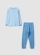 Light blue organic cotton pyjamas with biscuit print_1