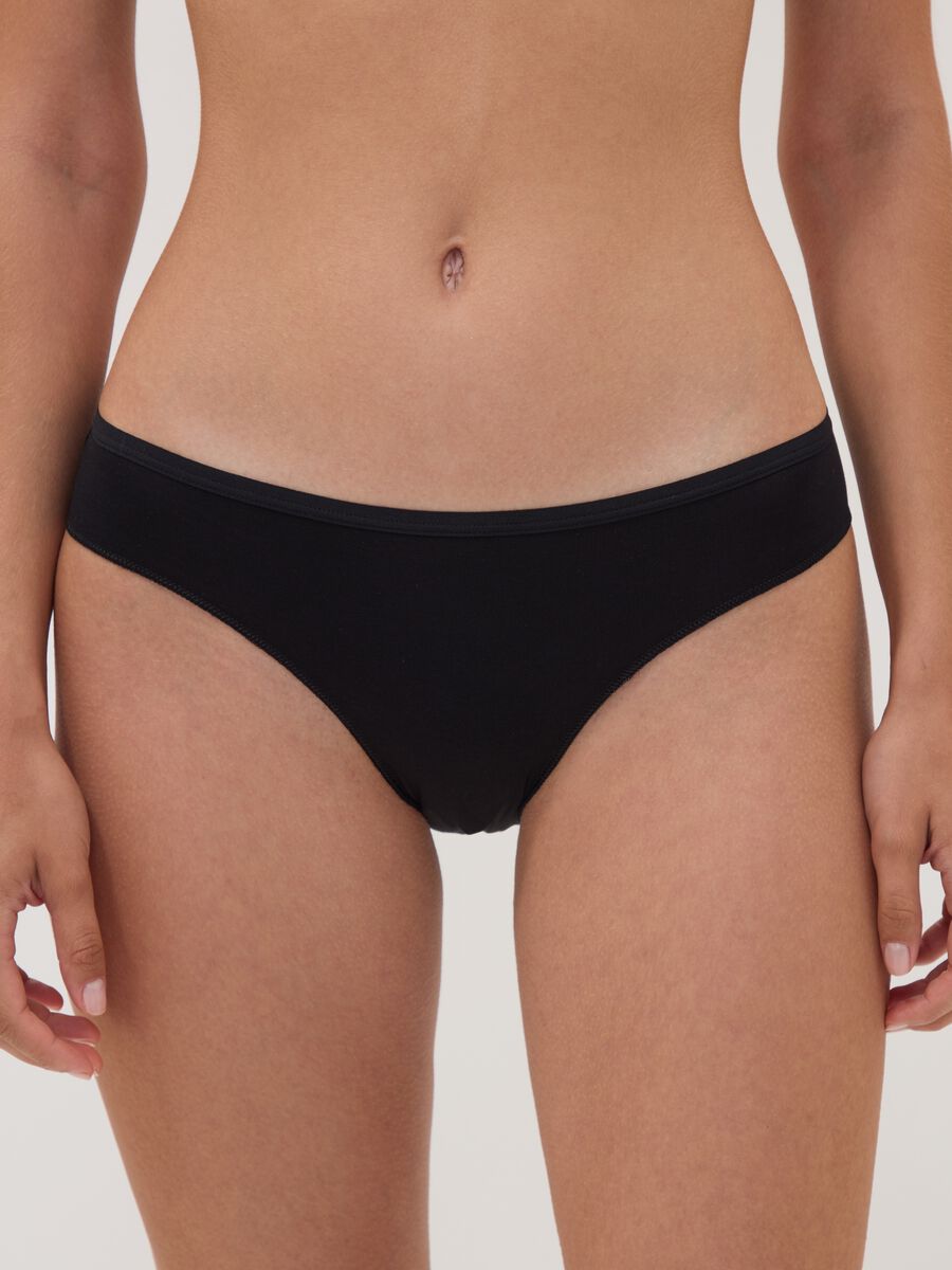 Five-pack of black and white polka-dot stretch cotton briefs_1