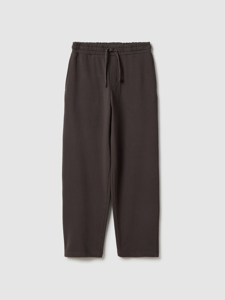 Regular Fit Brown Cotton Blend Trousers_4