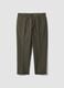 Green pure cotton carrot-fit chino trousers_0