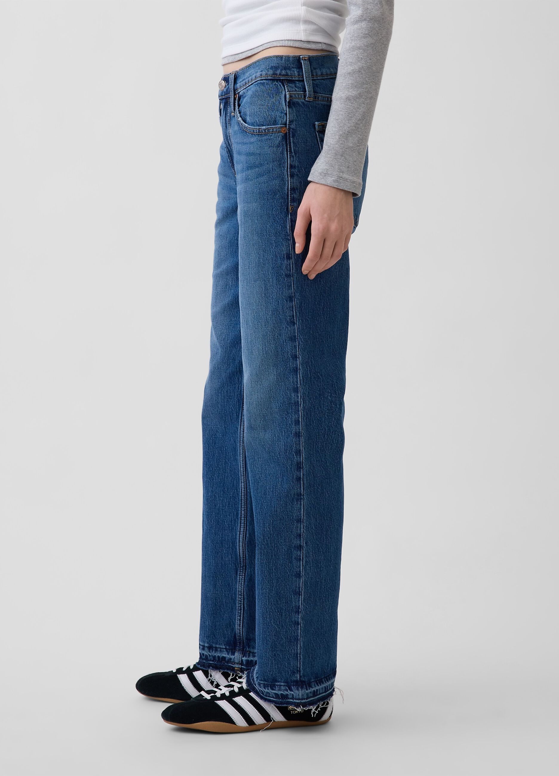 Jeans straight in cotone elasticizzato