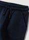 Blue jogger trousers in pure organic cotton with drawstring for baby boys_2