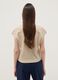 Beige pure cotton V-neck T-shirt_3