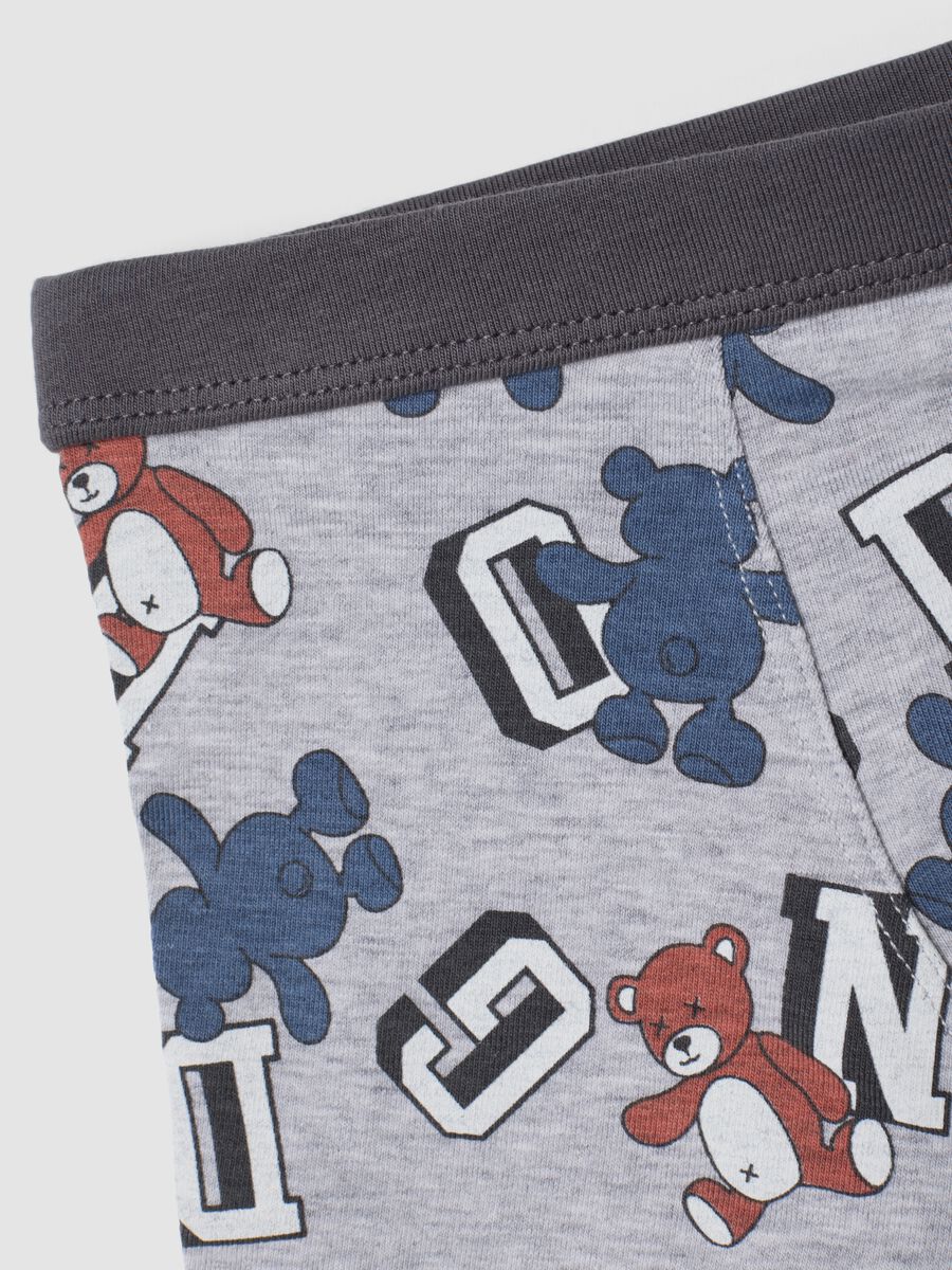 3-pack of grey midi boxer shorts in stretchy organic cotton with animal print_1